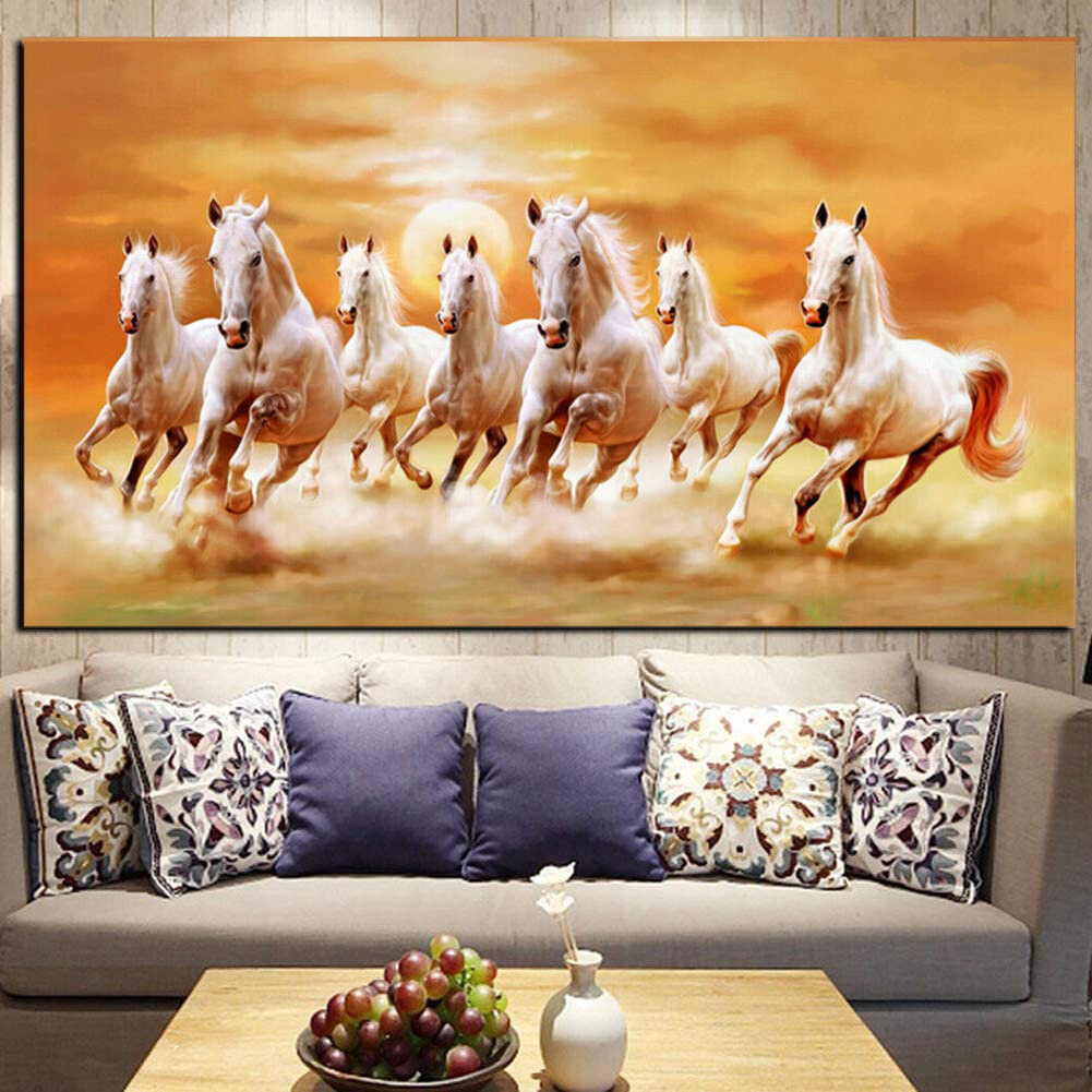 4 Sizes Water Horse CANVAS PRINT Home Wall Art Decor Giclee Animals Stallion 