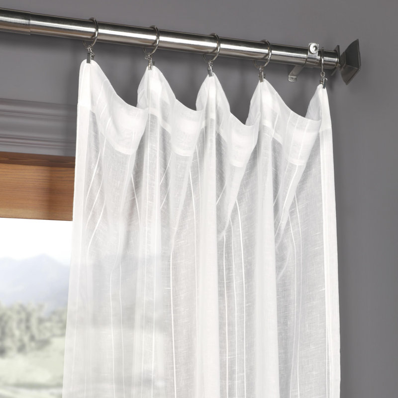 Foundstone Patterned Synthetic Sheer Rod Pocket Single Curtains