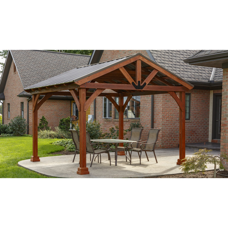 Yardcraft Westmont 12 5 Ft W X 12 Ft D Solid Wood Patio Gazebo Wayfair