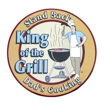 Dad's BBQ Gift Retro metal Sign/Plaque 10" x 8" Large Home