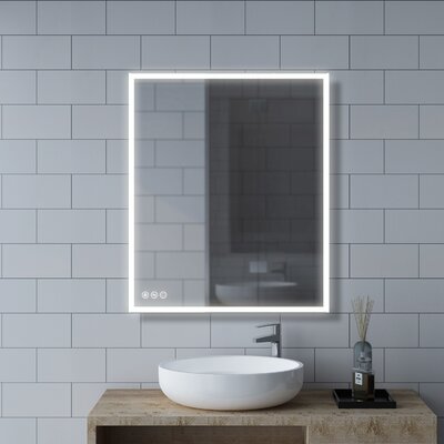 Germaine Modern Beveled Lighted Bathroom Mirror Orren Ellis Size: 30