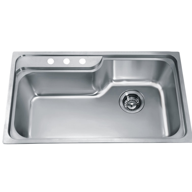 Dawn Usa 35 L X 20 W Top Mount Single Bowl Drop In Kitchen Sink Reviews Wayfair