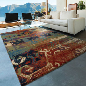 Southwest Dreamcatcher Red/Green Area Rug