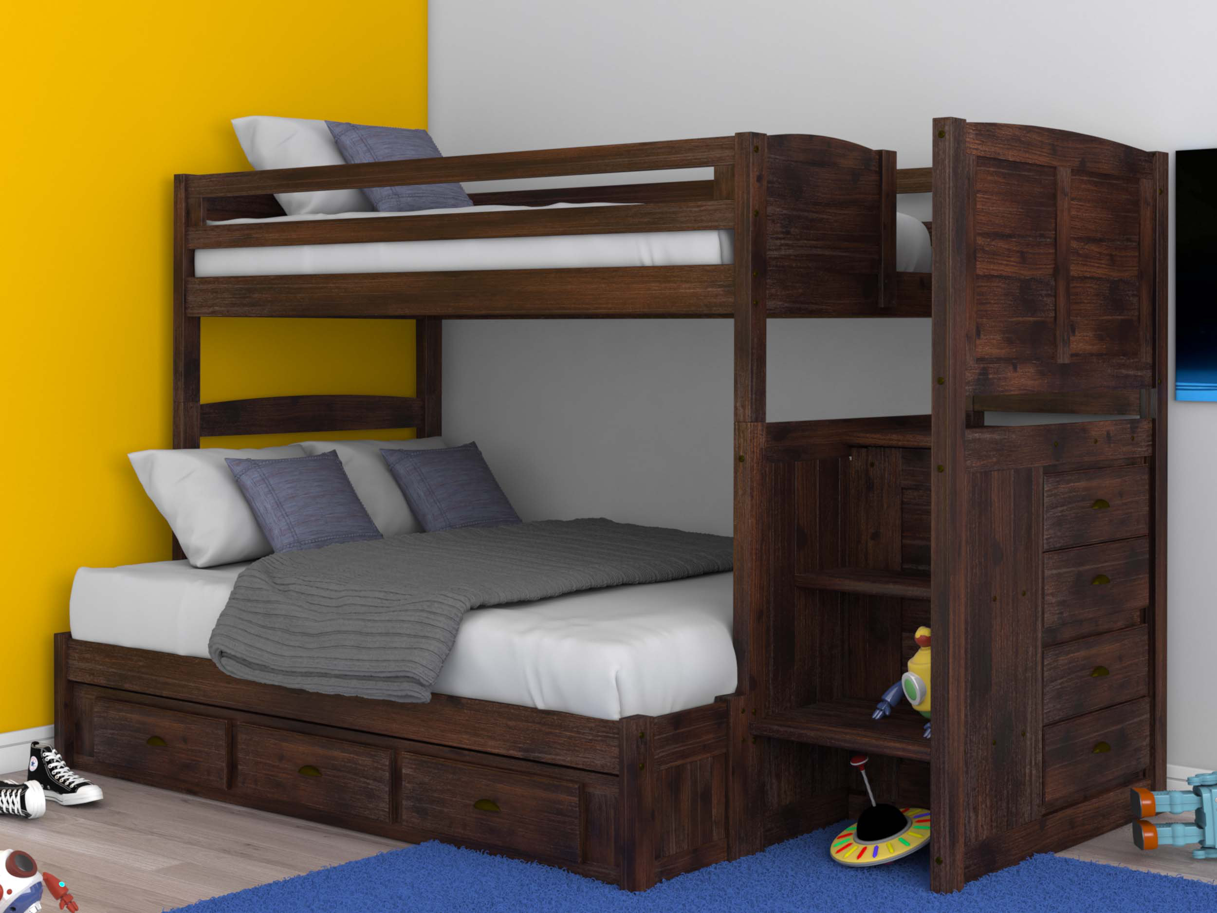 Birch Lane Heritage Goffredo Twin Over Full Bunk Bed With Drawers