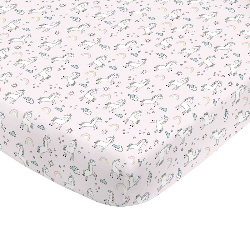 Harriet Bee River Ridge Super Soft Unicorn Nursery Fitted Crib