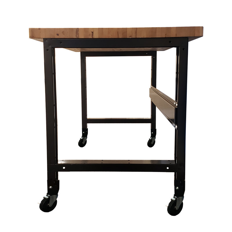 Wfx Utility 60 Adjustable Height Butcher Block Top Workbench