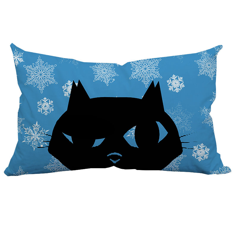 Safiyajamila Holiday Treasures Sly Christmas Cat Polyester Lumbar