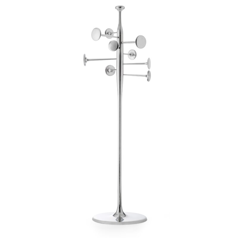 silver coat rack