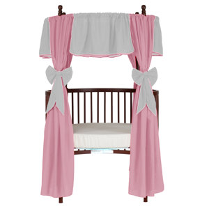 12 Piece Solid Reversible Round Crib Curtain and Valance Set