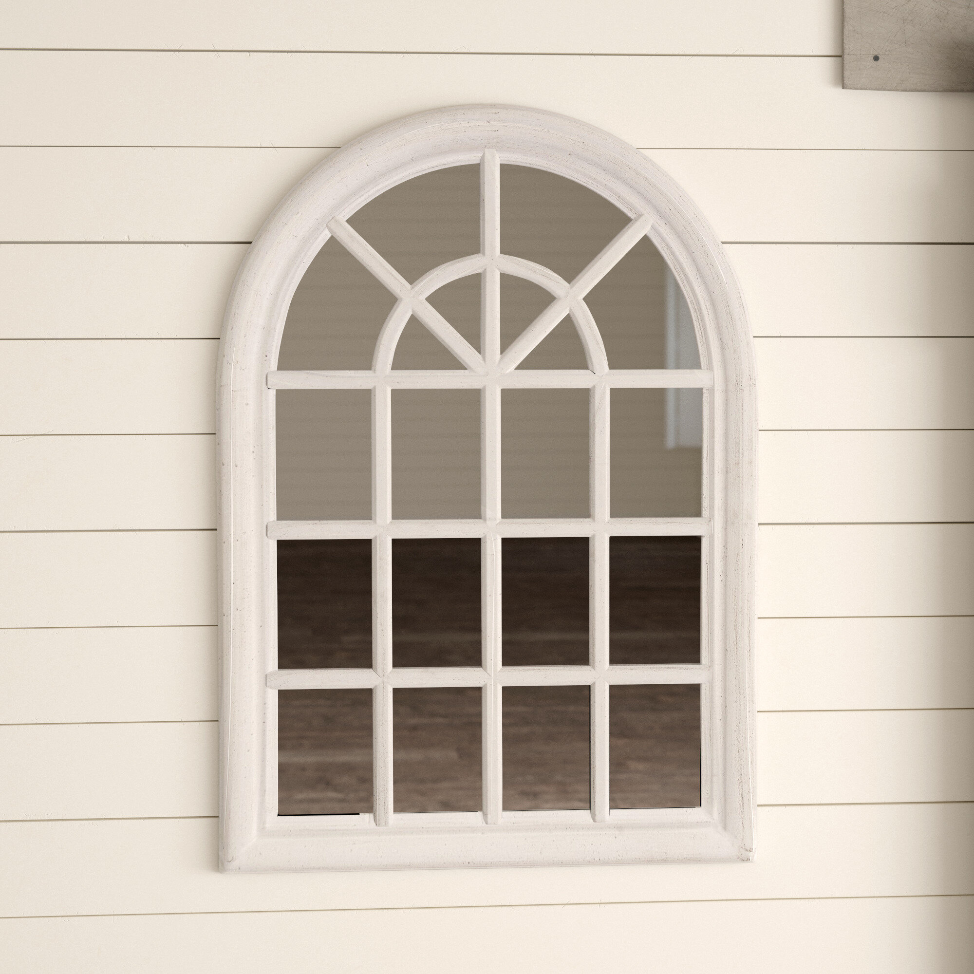 arched window frame white