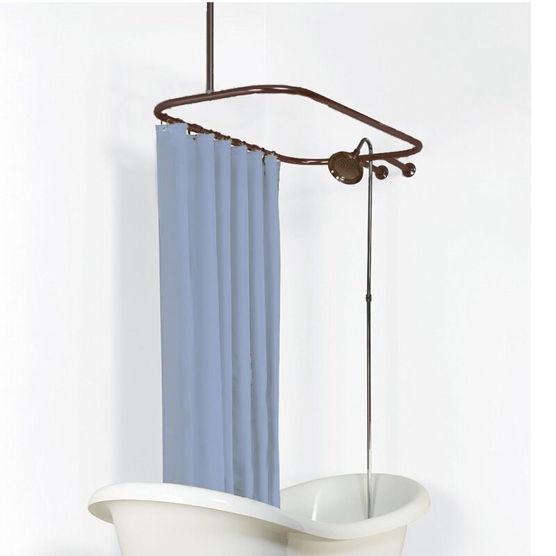 oval shower curtain rod for clawfoot tub