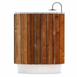 Rustic Wood Wall Shower Curtain