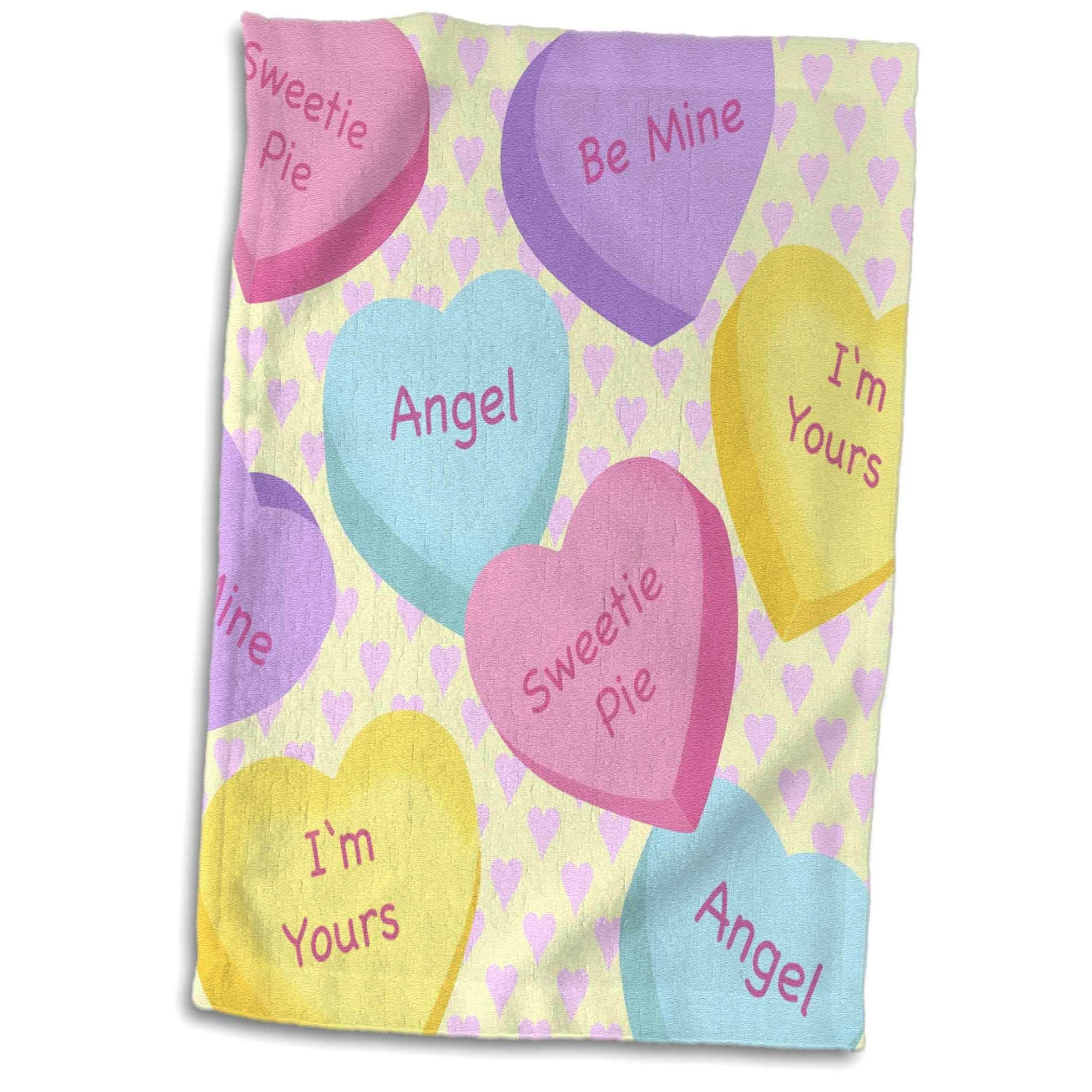 East Urban Home Gilded Gray Love Hearts Candy Valentine Design Hand Towel Wayfair