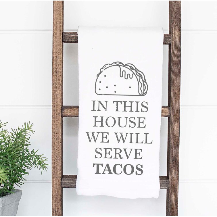 Surround Yourself with Tacos Not Negativity Kitchen Bar Tea Towel Gift 