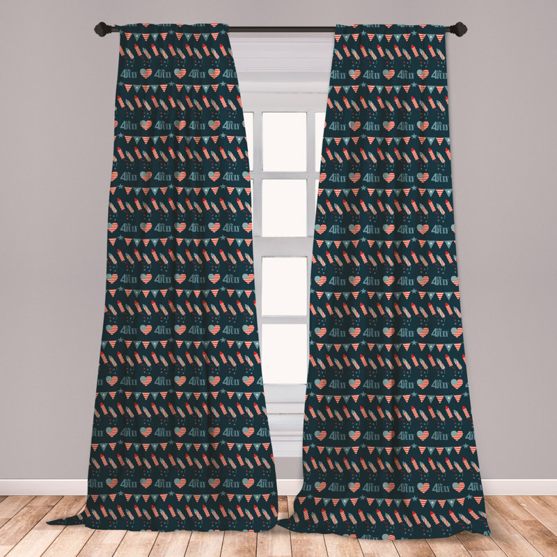 East Urban Home Ambesonne 4th Of July Curtains Rockets And Flags