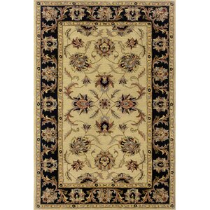 Vinoy Hand-made Ivory/Black Area Rug