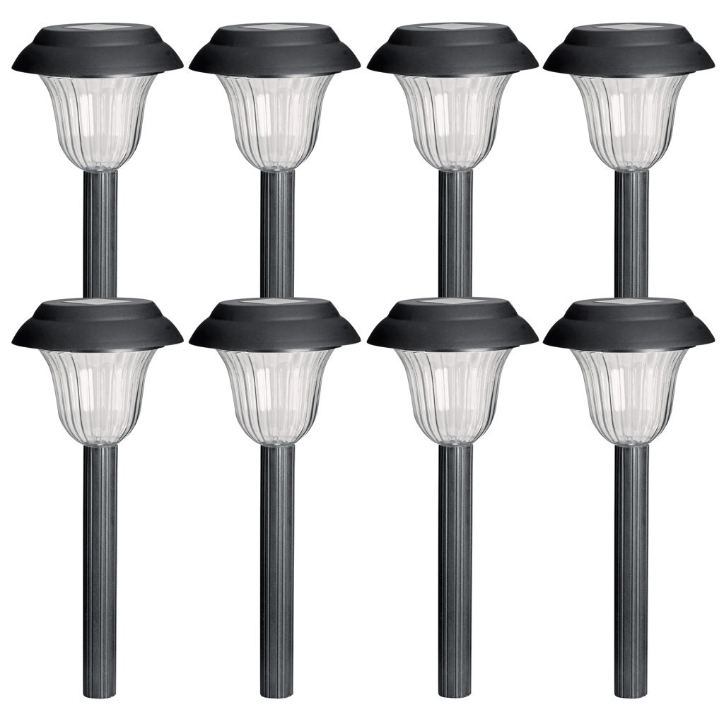Sterno Home Black Solar Powered Integrated Led Pathway Light Pack Reviews Wayfair