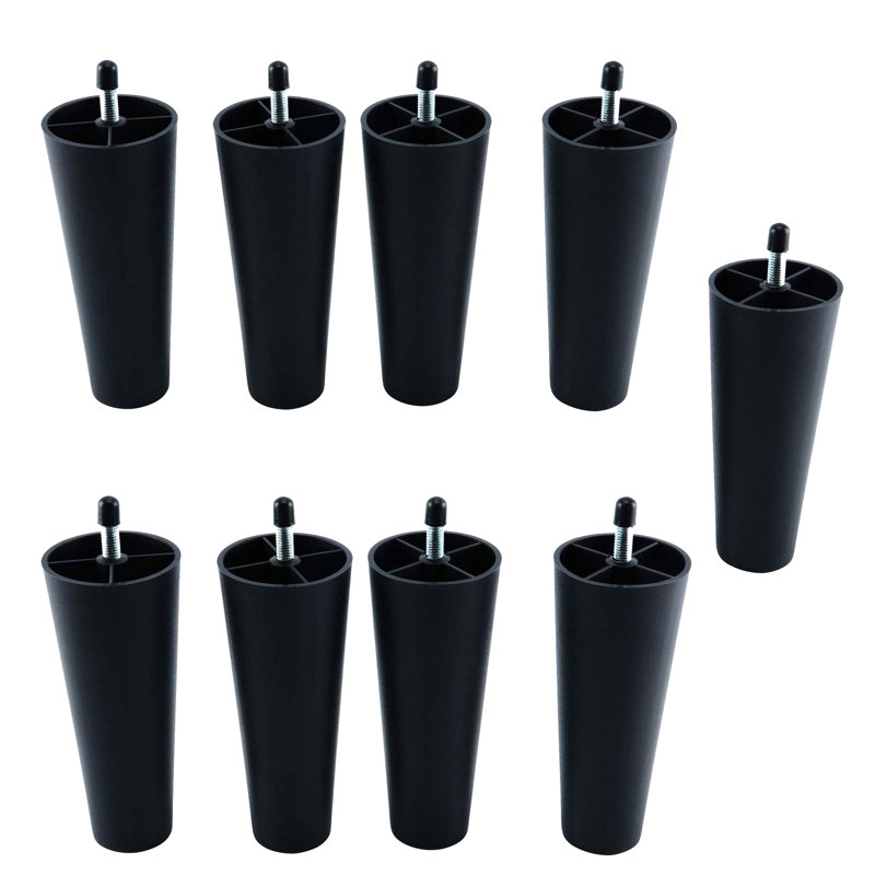 Spinal Solution Round Solid Plastic Furniture Legs 5 Inch High For Bed Sofa Couch Chair Ottoman Loveseat Coffe Table Cabinet Set Of 4 Wayfair