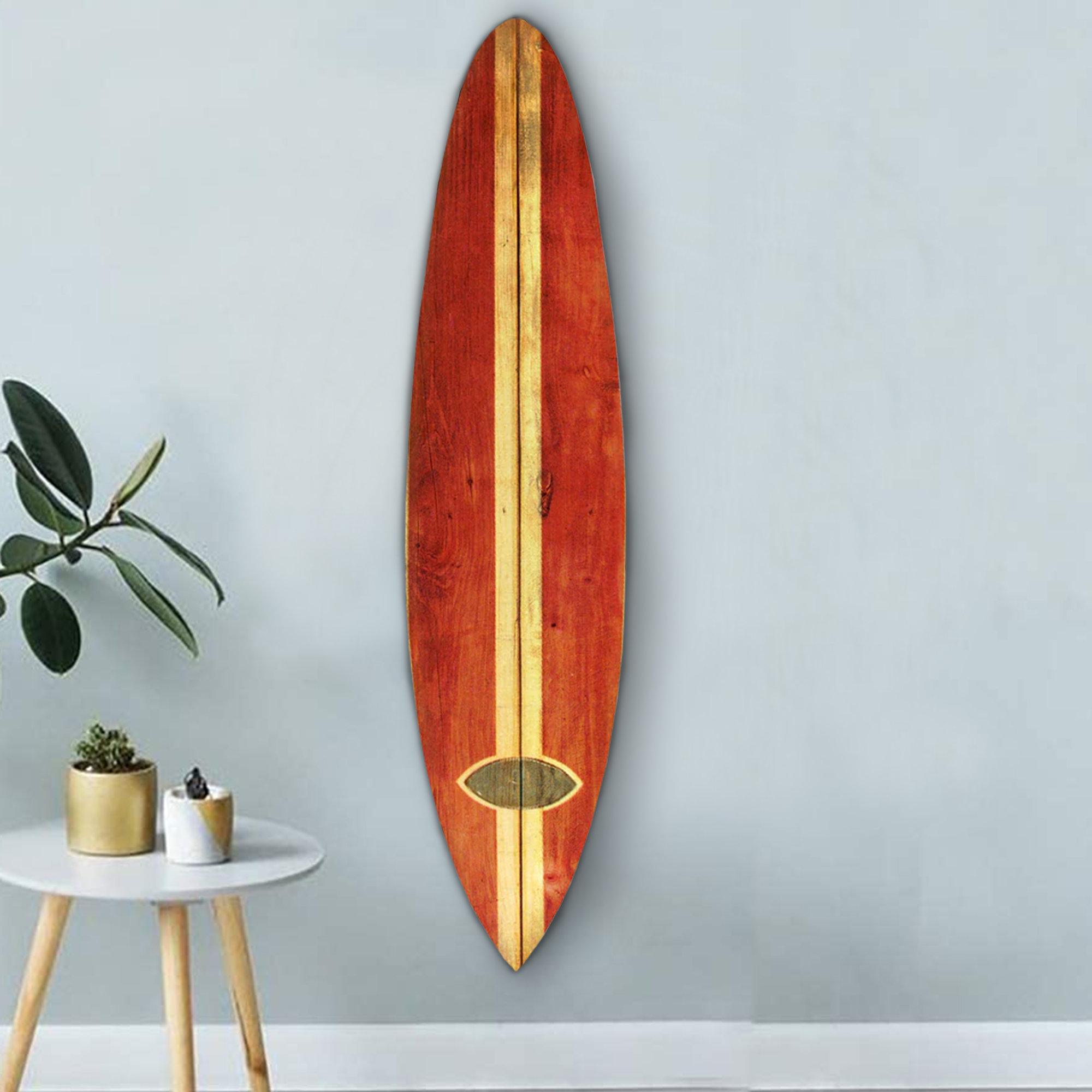 wooden surfboard for wall