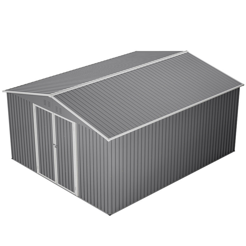 Outdoor Large Metal Storage Shed Foundation Kit Included Size: 11 ft. x 13 ft.