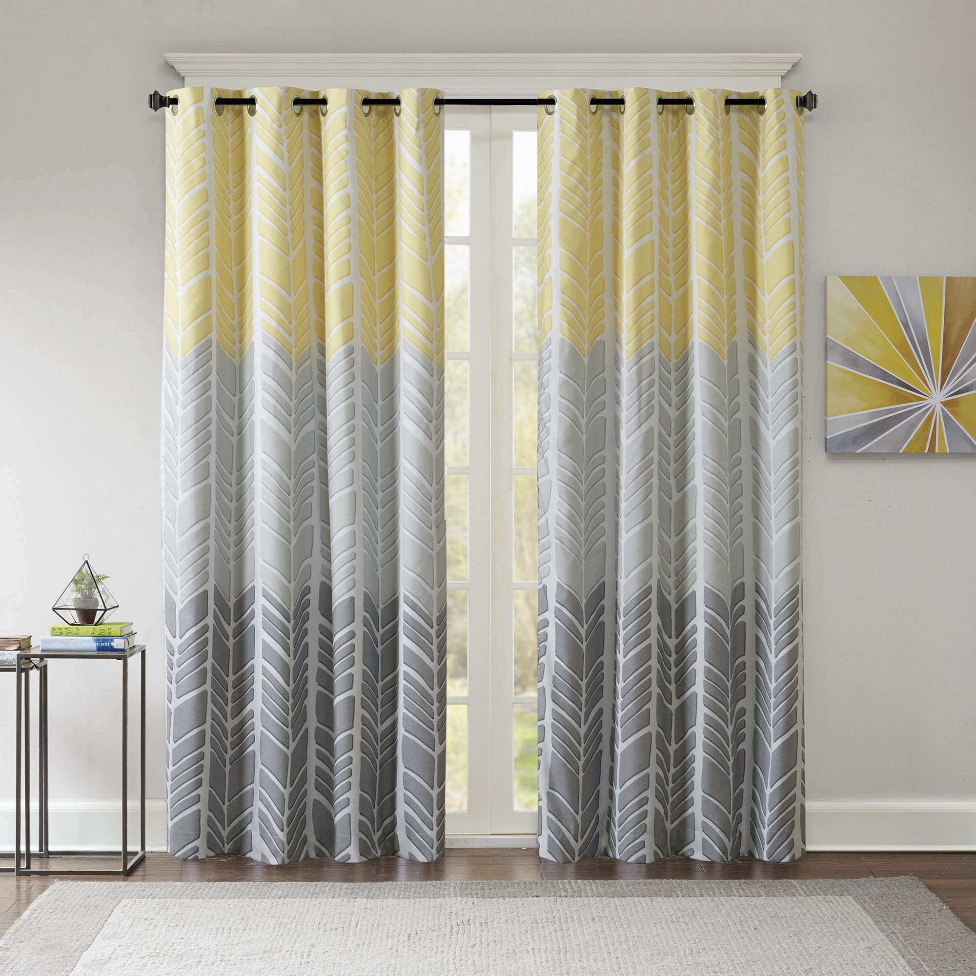 Wrought Studio Stansel Chevron Max Blackout Grommet Single Curtain