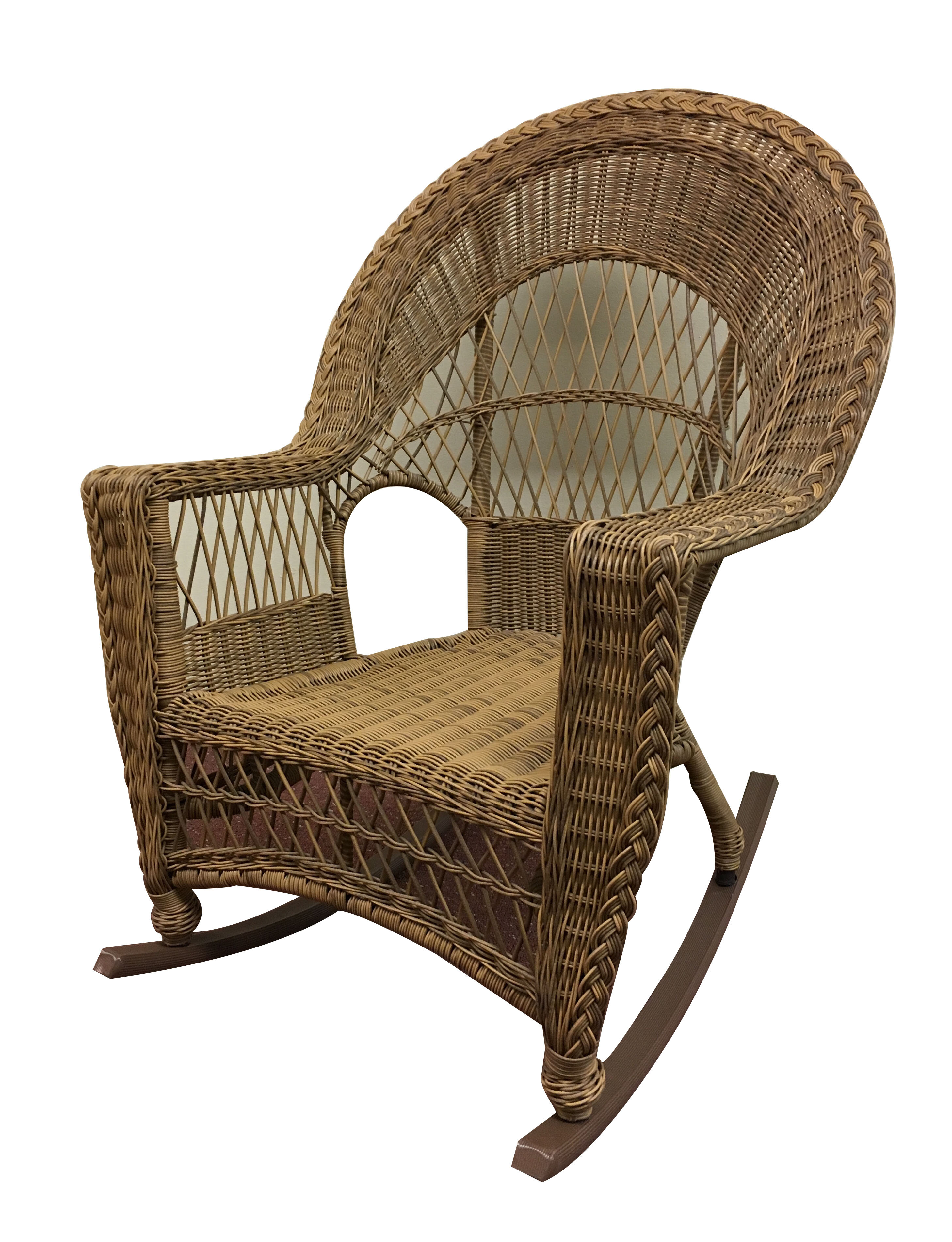 wicker high back rocking chair