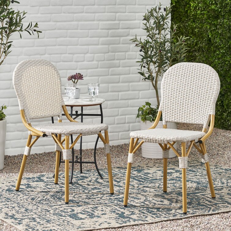 enloe wicker patio dining chair