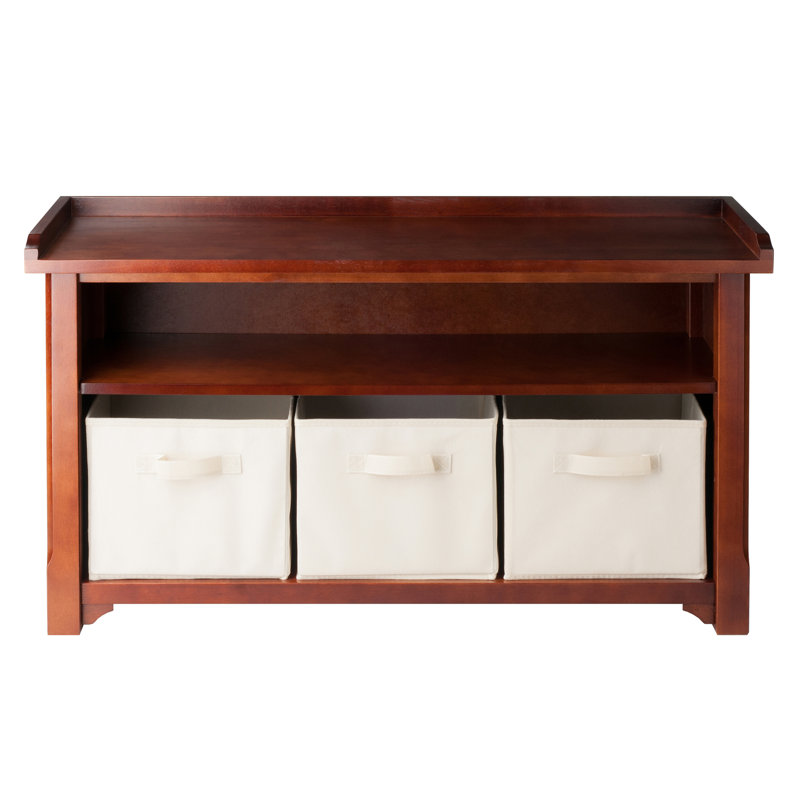 Charlton Home Drakeford Storage Bench With 3 Foldable Fabric