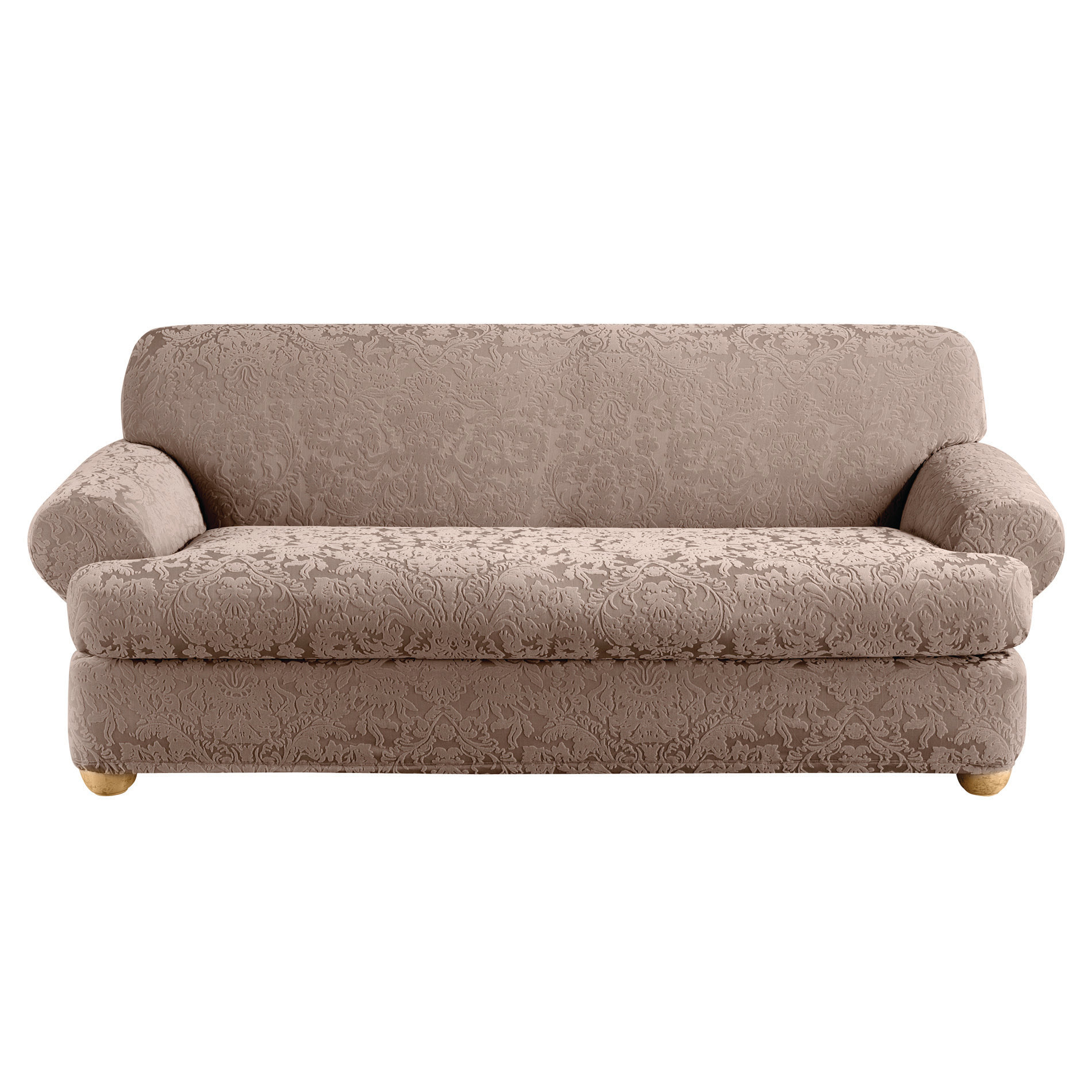 Sure Fit Stretch Jacquard Damask T Cushion Sofa Slipcover Reviews Sure Fit Stretch Jacquard Damask T Cushion Sofa Slipcover Reviews Wayfair