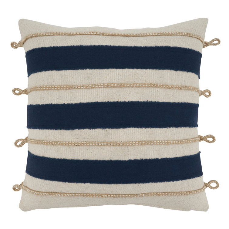 Breakwater Bay Knightsbridge Rope Applique Nautical Design Square 100 Cotton Pillow Cover Wayfair