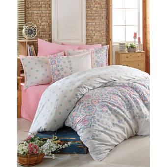 Charlton Home Slover Bouquet 100 Ranforce Cotton Duvet Cover Set Wayfair