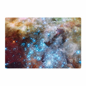 Suzanne Carter Star Cluster Space Blue Area Rug