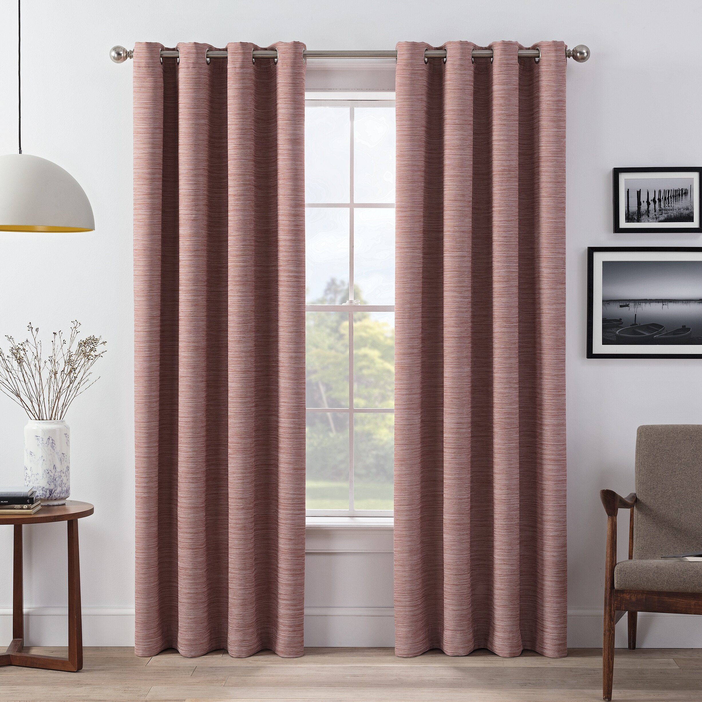 100% Blackout Panels Heavy Thick Grommet Bay Window Curtain 1 Set HOT PINK 