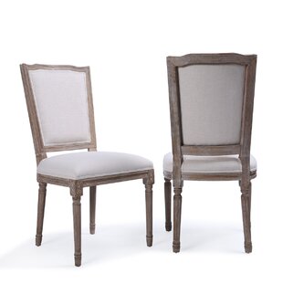 Agda Linen Upholstered Side Chair In Beige (Set Of 2) By One Allium Way