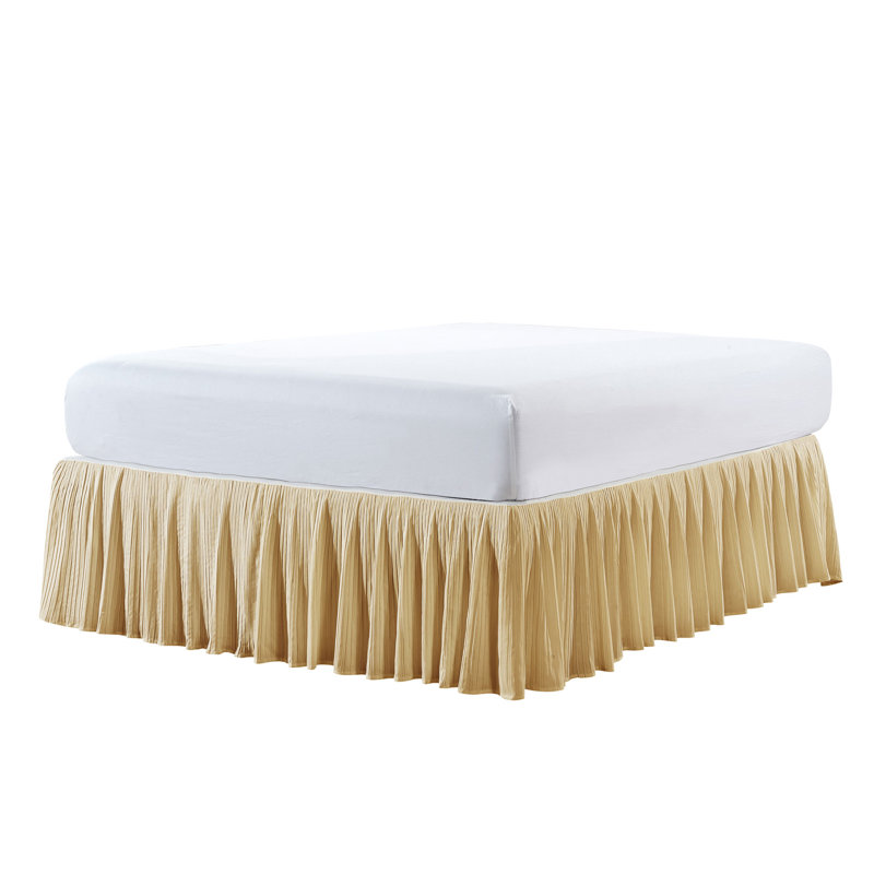 DESIGNER SPLIT CORNER BOTTOM EDGE RUFFLE BED SKIRT 1000 TC EGYPTIAN COTTON KING