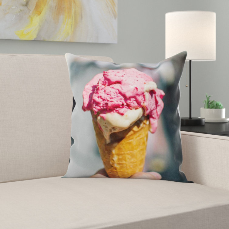 ice cream throw pillow