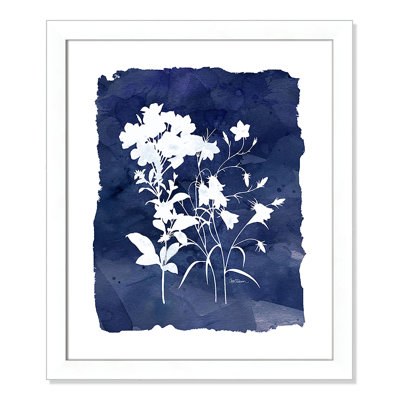 'Indigo Botanical II' Framed Graphic Art Print Winston Porter