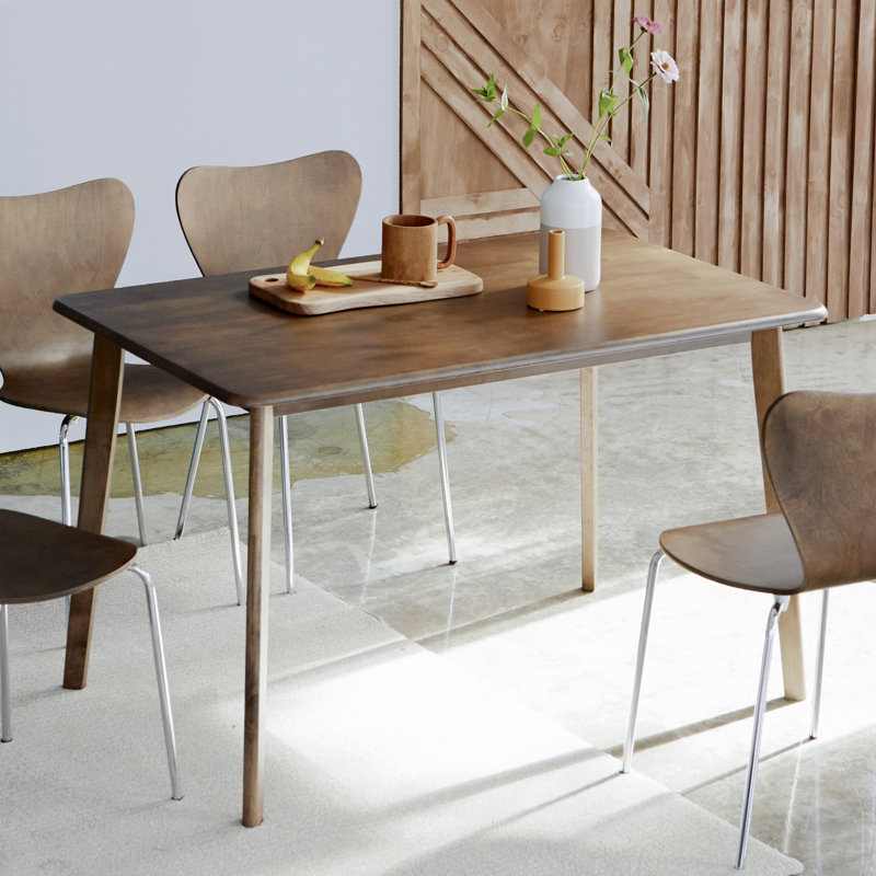Glaskowski 47.2"L Mid-Century Modern Solidwood Dining Table Top Color/Base Color: Walnut Top/Walnut Base
