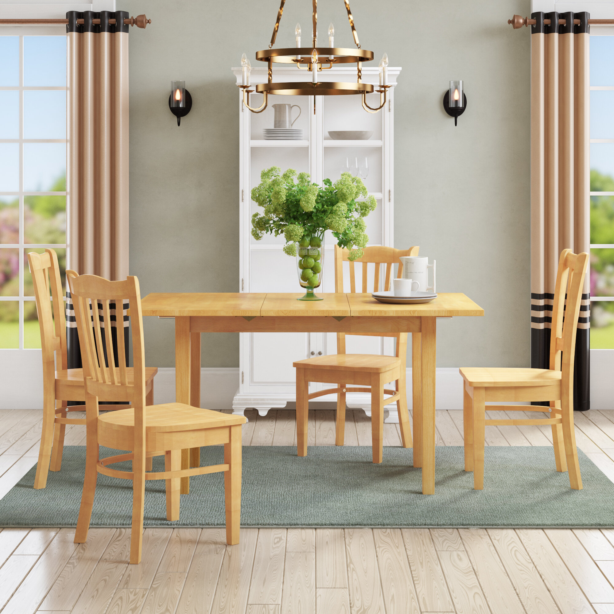 Andover Mills Balfor Extendable Solid Wood Dining Set Reviews