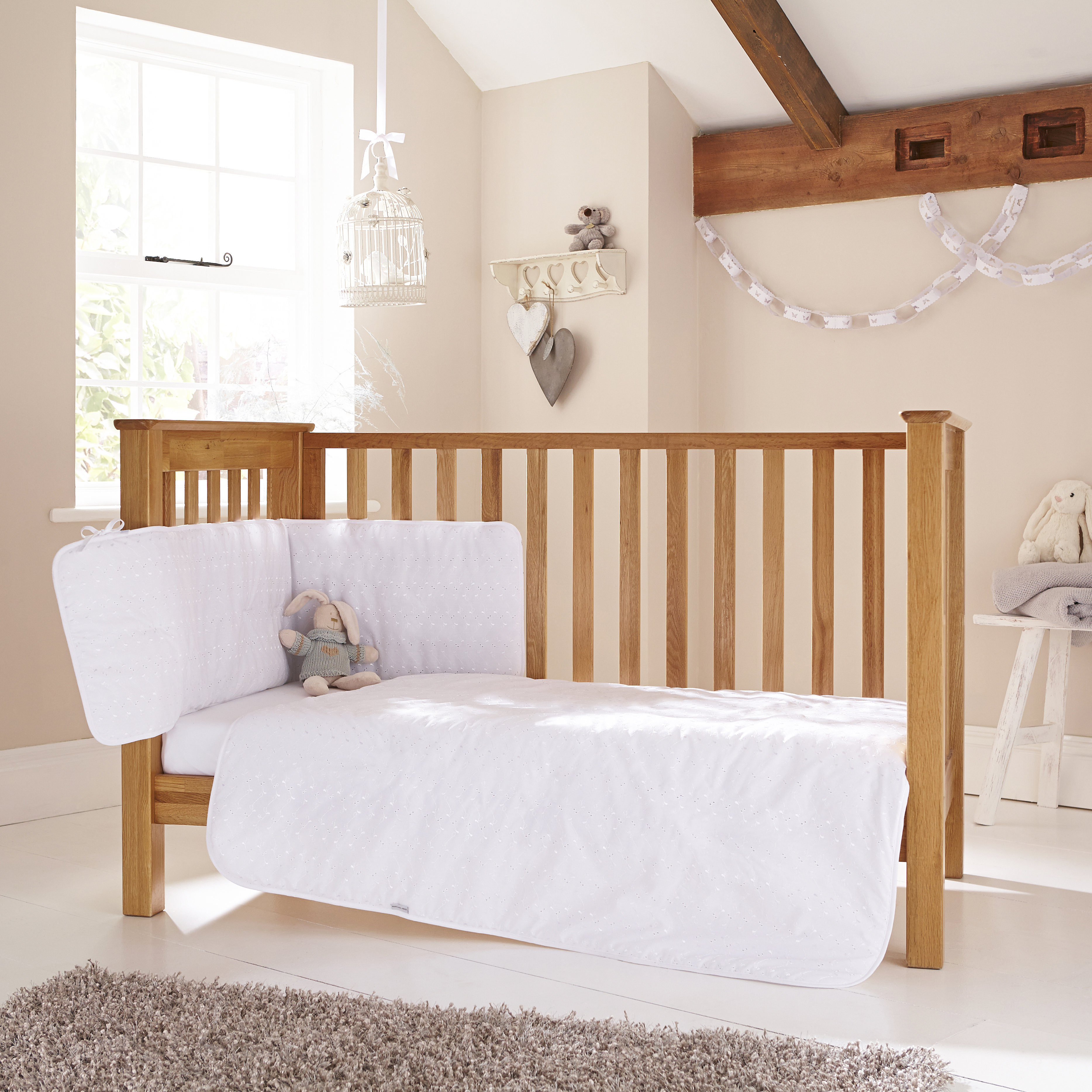 Clair de Lune Broderie Anglaise Bedding Set 3 Pieces