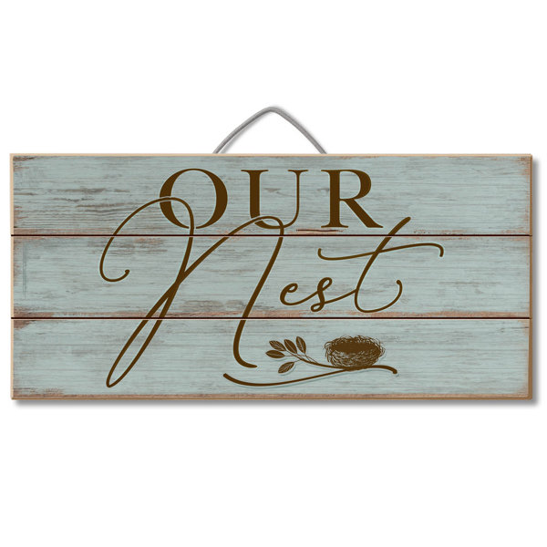 Rustic Wood Sign OUR NEST Home Decor Large Country Wooden Farmhouse family large