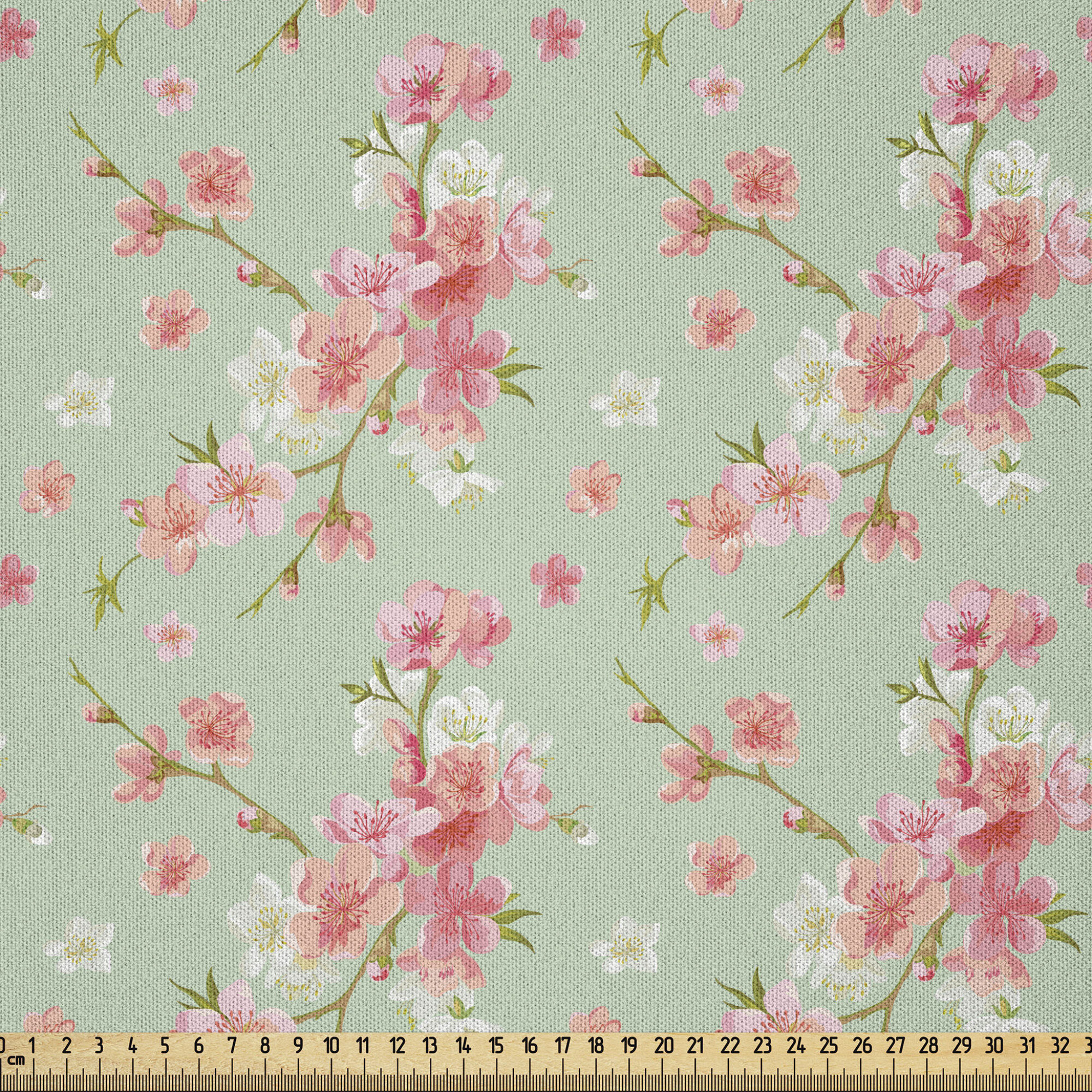 Pattern of Blossoming Romantic Flowers with Leaves Vintage Garden Art Dining Room Kitchen Rectangular Runner Eggshell Pink and Green Ambesonne Floral Table Runner 16 X 72 