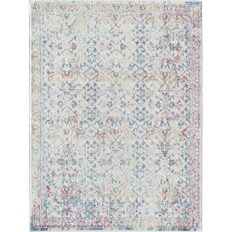 Ophelia Co Heffernan Oriental Teal Ivory Rust Area Rug Reviews Wayfair