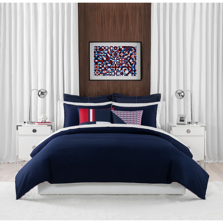 TOMMY HILFIGER NAVY White OLYMPIA DOT TWIN or TWIN XL COMFORTER Sham SET 2PC 
