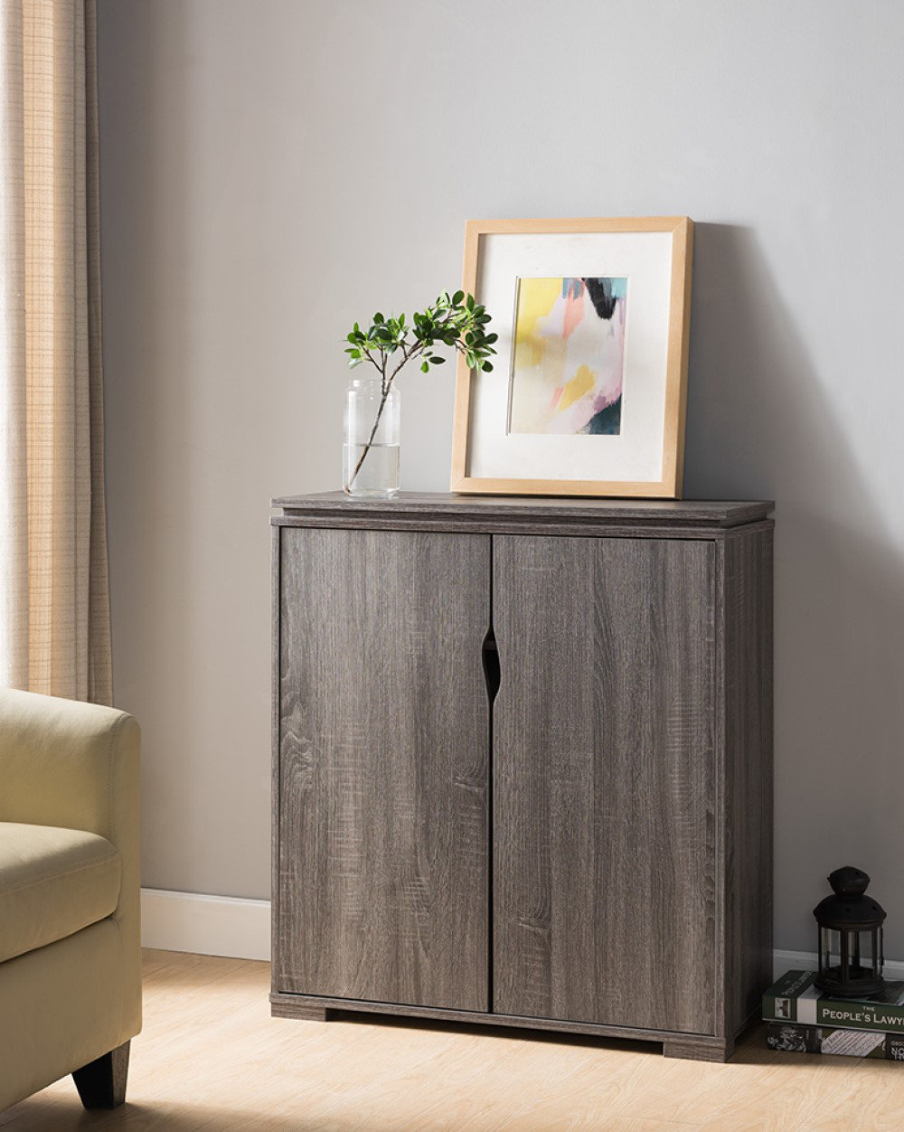 oak shoe cabinet with doors on Latitude Run Shoe Storage Cabinet White Oak Wayfair