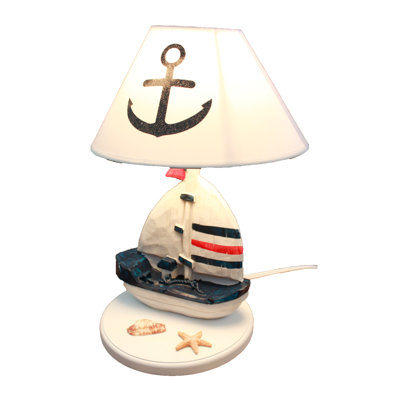 Brundage Wooden Sailboat 14" Table Lamp
