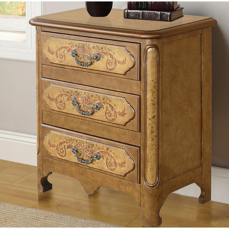 Fleur De Lis Living Cephas Hand Painted 3 Drawer Accent Chest