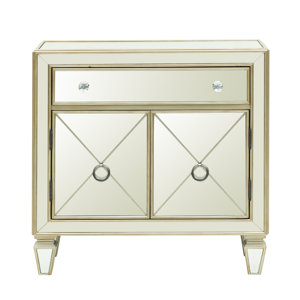 Farah Mirrored 2 Door Accent Cabinet