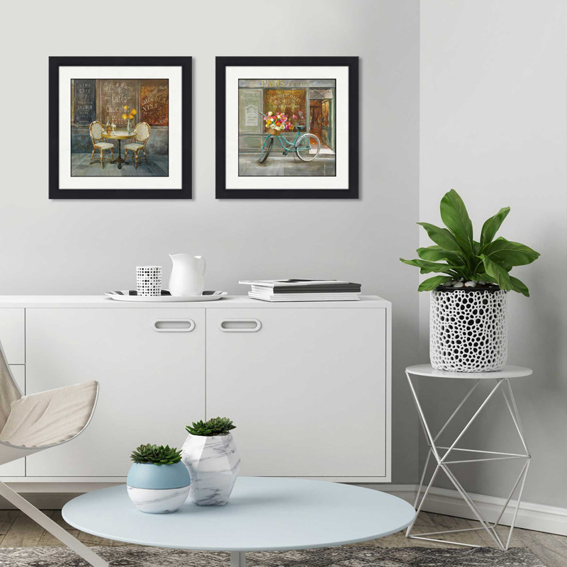 Ophelia Co French Cafe 2 Piece Framed Acrylic Painting Print