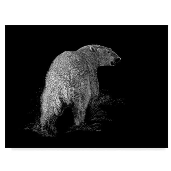 Trademark Art Polar Bear Portrait Acrylic Painting Print On